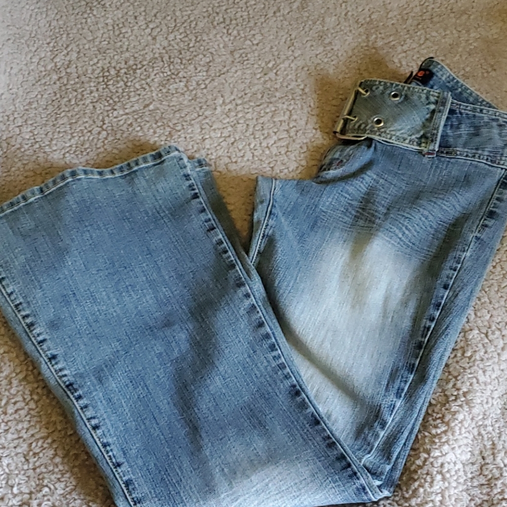 "Vintage" Dollhouse Low Rise Flared Bottom Jeans